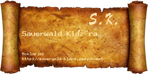 Sauerwald Klára névjegykártya